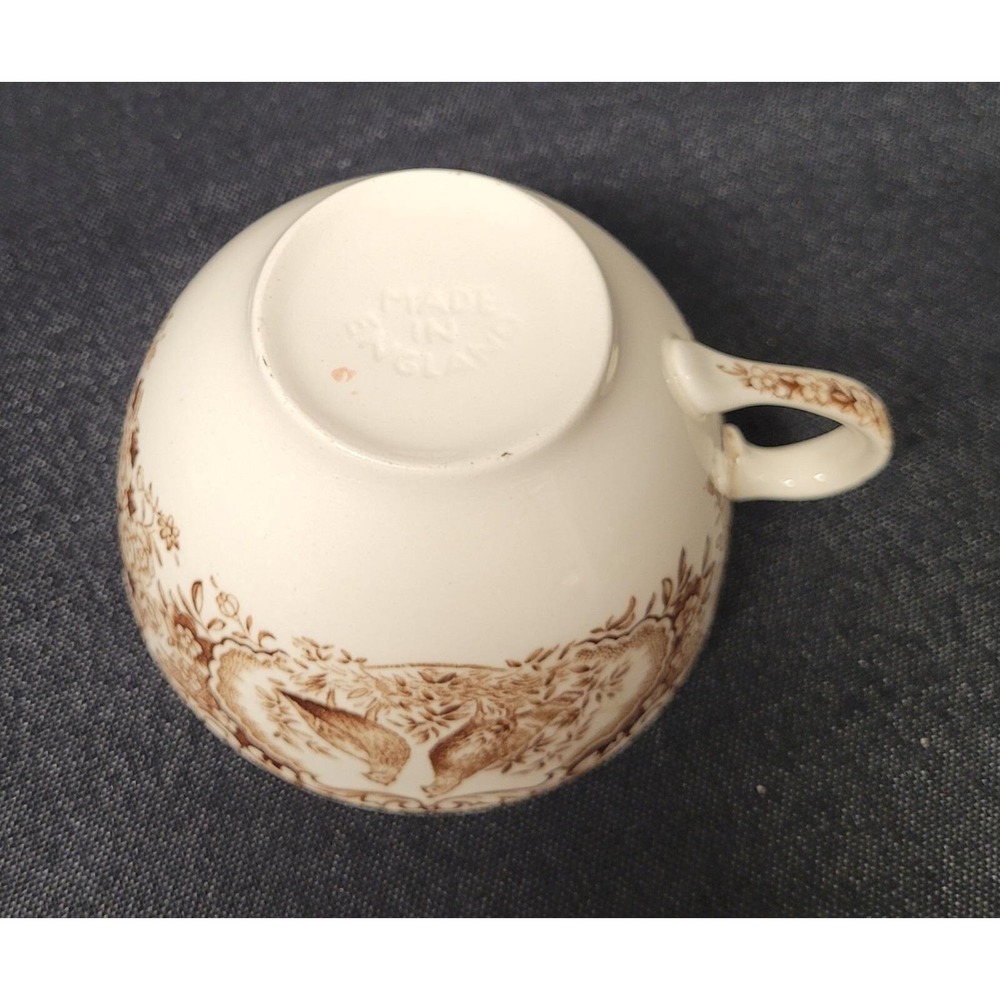 Wild Turkeys Windsor Ware Johnson Brothers Flat Cup & Saucer Set - Picture 10 of 11
